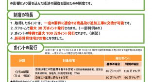 【助成】グリーン住宅ポイント制度のお知らせ